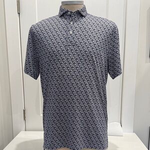 RLX Ralph Lauren Navy Patterned Polo Shirt